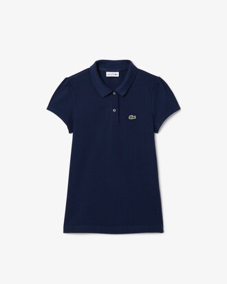 Scalloped Collar Mini Piqué Polo Shirt