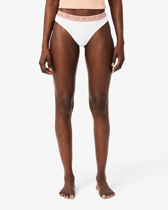 Logo Waist Stretch Cotton String Briefs
