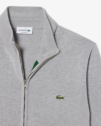 Zipped High Neck Cotton Sweater