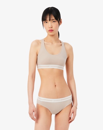 Contrast Band Stretch Cotton Bralette