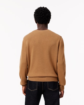 Carded Wool Crew Neck Sweater