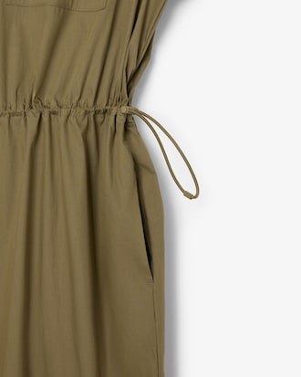 Oversized Cotton Zip Front Shirt Dress