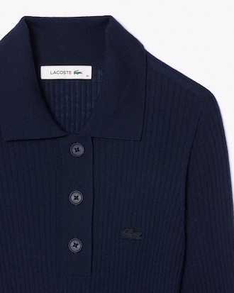 Long Sleeved Ribbed Wool Dress