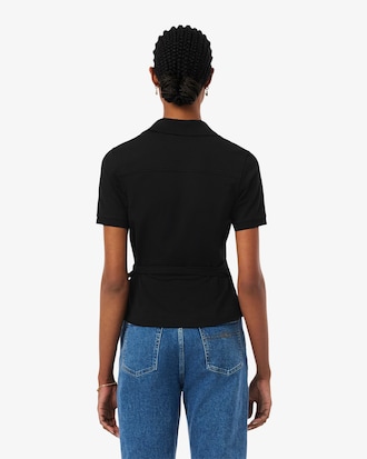 Stretch Mini Piqu&eacute; Wrap Polo Shirt