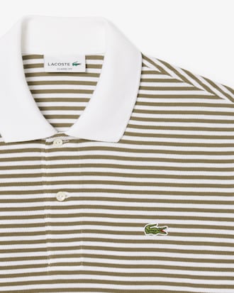Classic Fit L.12.12 Striped Petit Piqu&eacute; Polo Shirt