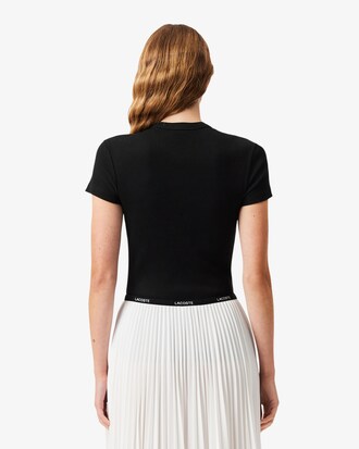 Slim Fit Ribbed Cotton T-shirt