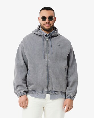 Washed Effect Denim Hooded Jacket