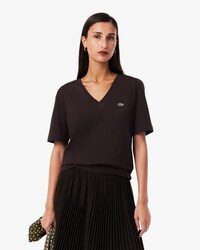 Relaxed Fit Soft Cotton V Neck T-shirt