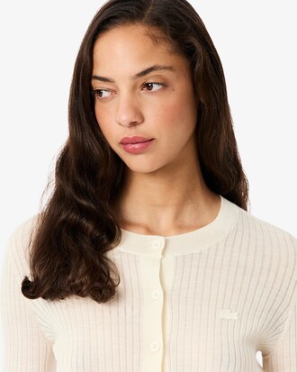 Rib Knit Merino Wool Cardigan