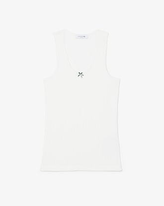 Slim Fit Pointelle Knit Cotton Tank Top