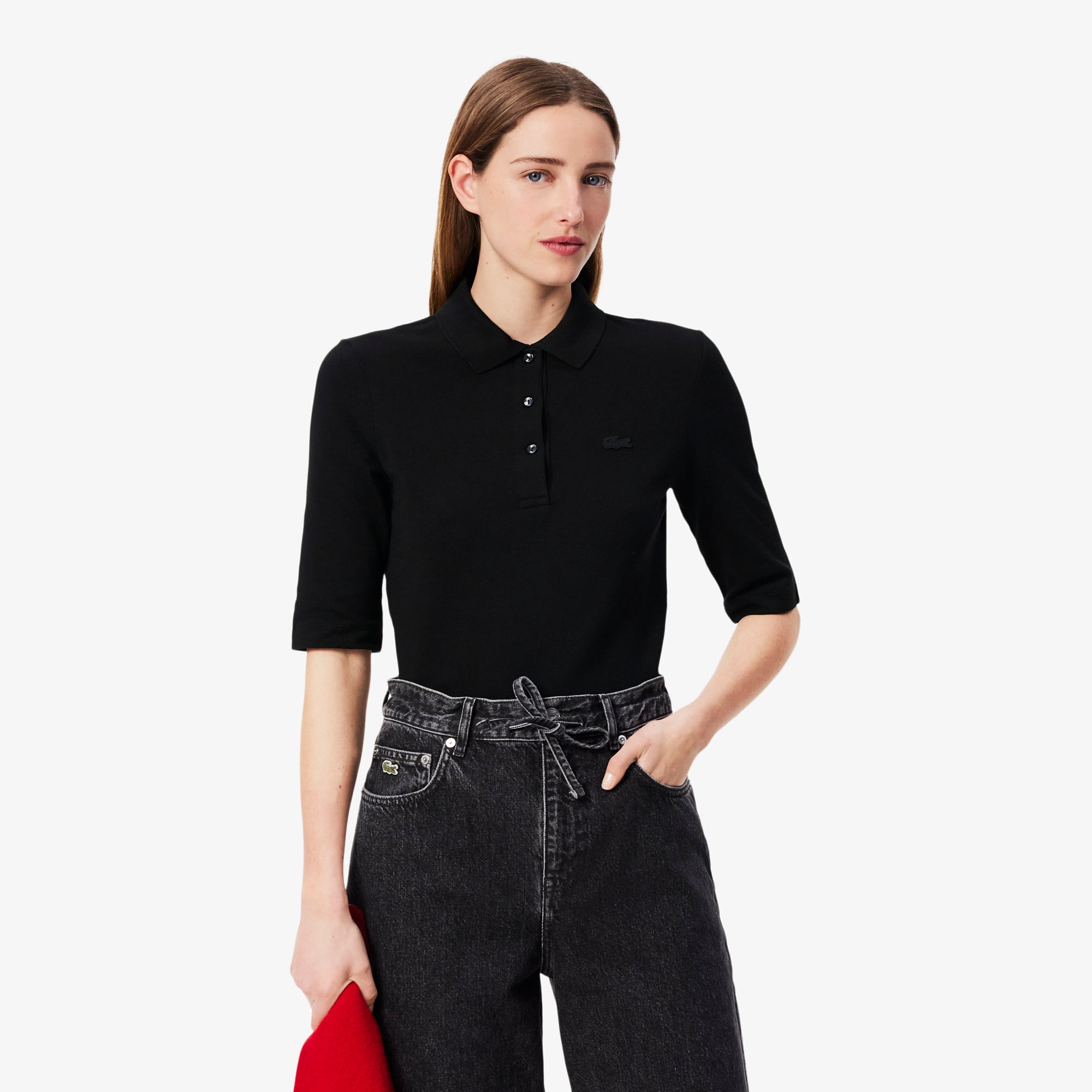 Women's three quarter sleeve polo shirts top