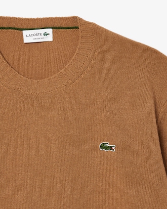 Carded Wool Crew Neck Sweater