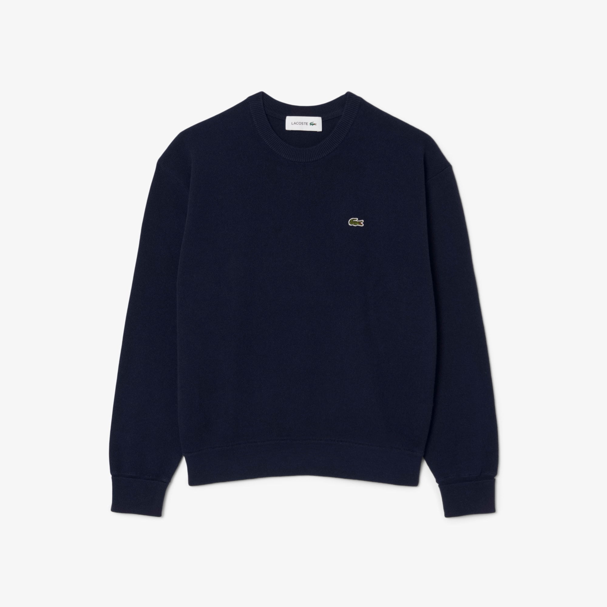 Relaxed Fit Cotton Crew Neck Sweater - Women's Knitwear