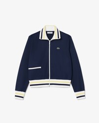 Zipped Stripe Accent Sweatshirt