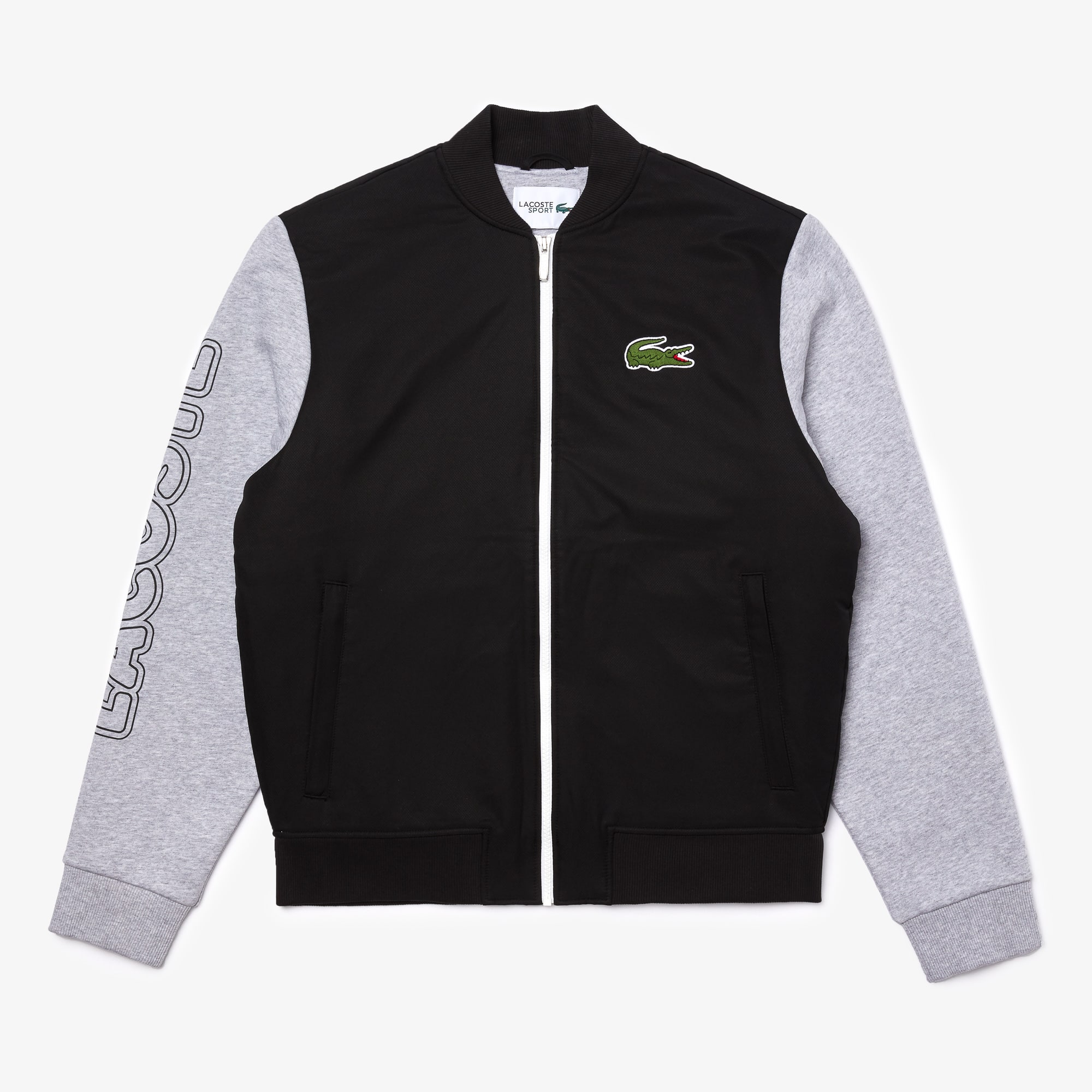 Lacoste Men's Lacoste SPORT Two-Tone Print Fleece Zip Teddy Jacket. 1