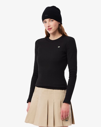 Slim Fit Ribbed Cotton T-shirt