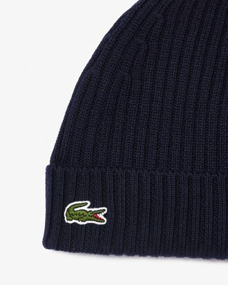 Rib Knit Brushed Wool Beanie