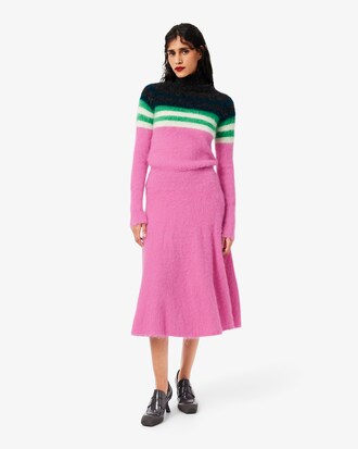 Runway High Neck Alpaca Wool Maxi Dress