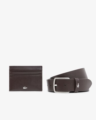 Leather Belt/Card Holder Gift Set