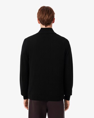 Zipped High Neck Cotton Sweater