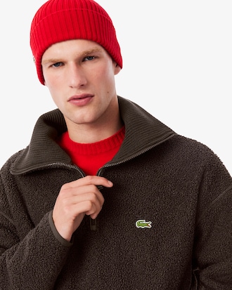 High Zipped Neck Polar Fleece Sweatshirt