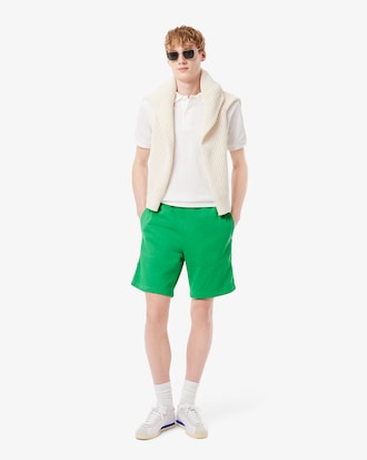 Logo Trim Cotton Fleece Shorts