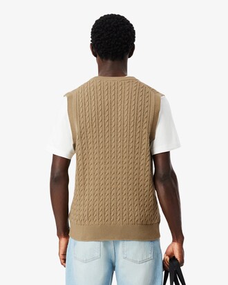 Cable Knit Cotton Sweater Vest