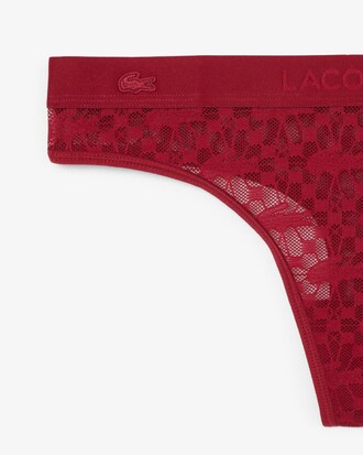 Logo Waist Lacy String Briefs