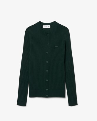 Rib Knit Merino Wool Cardigan