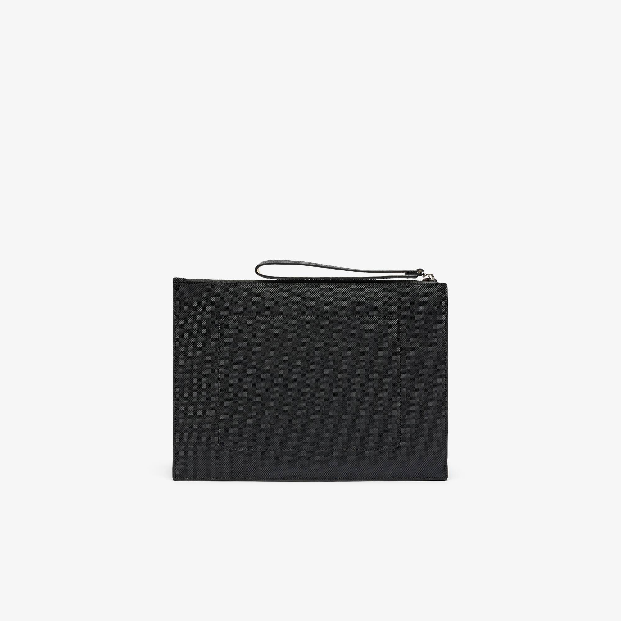 ★LACOSTE★ Women Anna Compact Wallet Black NF4190A55GA91 Anna Coated Piqué Canvas Pouch - Women's Wallets & Small