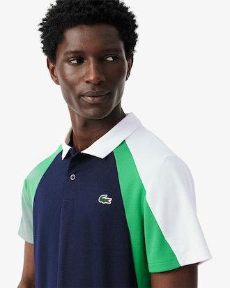 Colour-Block Printed Tennis Polo Shirt