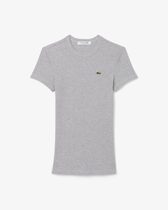 Slim Fit Ribbed Cotton T-shirt