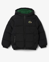 Unisex Embroidered Crocodile Hooded Puffed Jacket