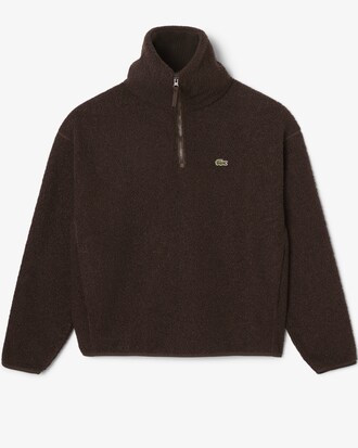 High Zipped Neck Polar Fleece Sweatshirt