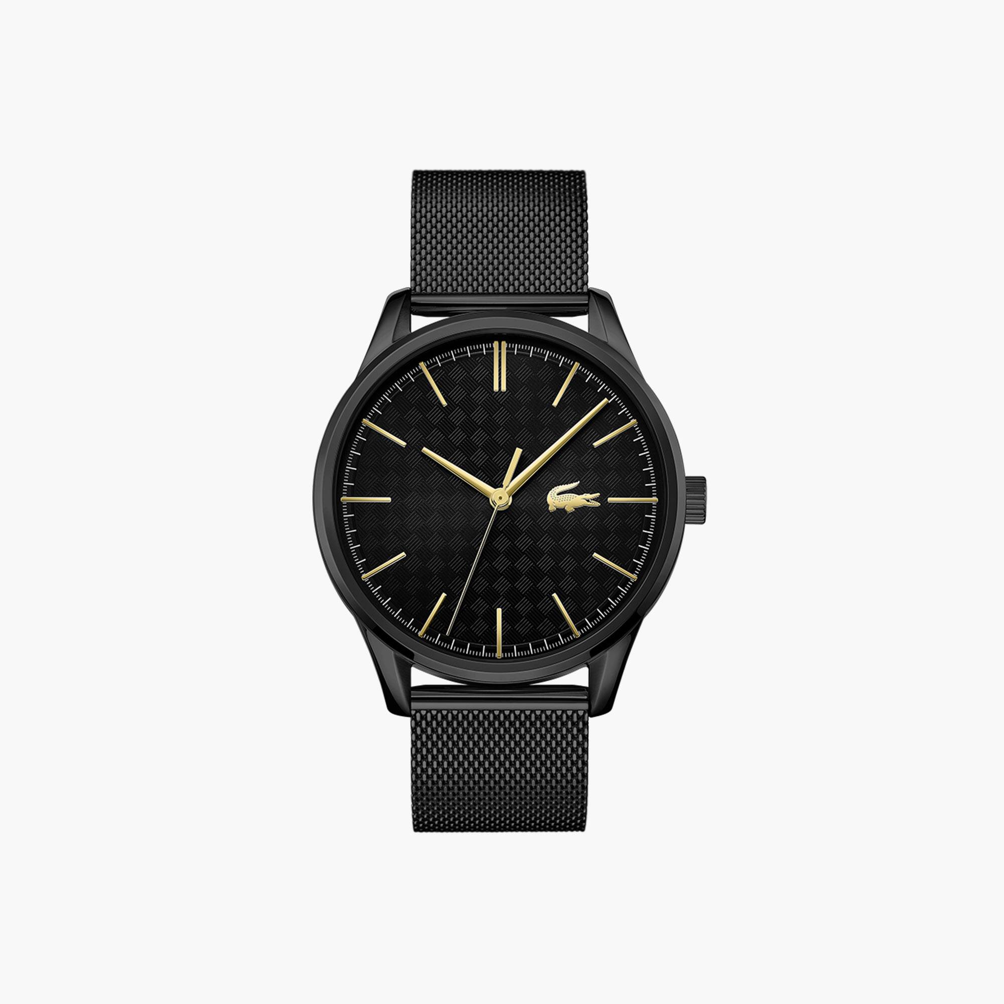 Lacoste Gents Vienna 3 Hands Watch Ionic Plated Black Steel Strap. 1 Lacoste Gents Vienna 3 Hands Watch Ionic Plated Black Steel Strap. 1