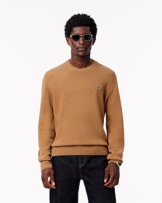 Carded Wool Crew Neck Sweater