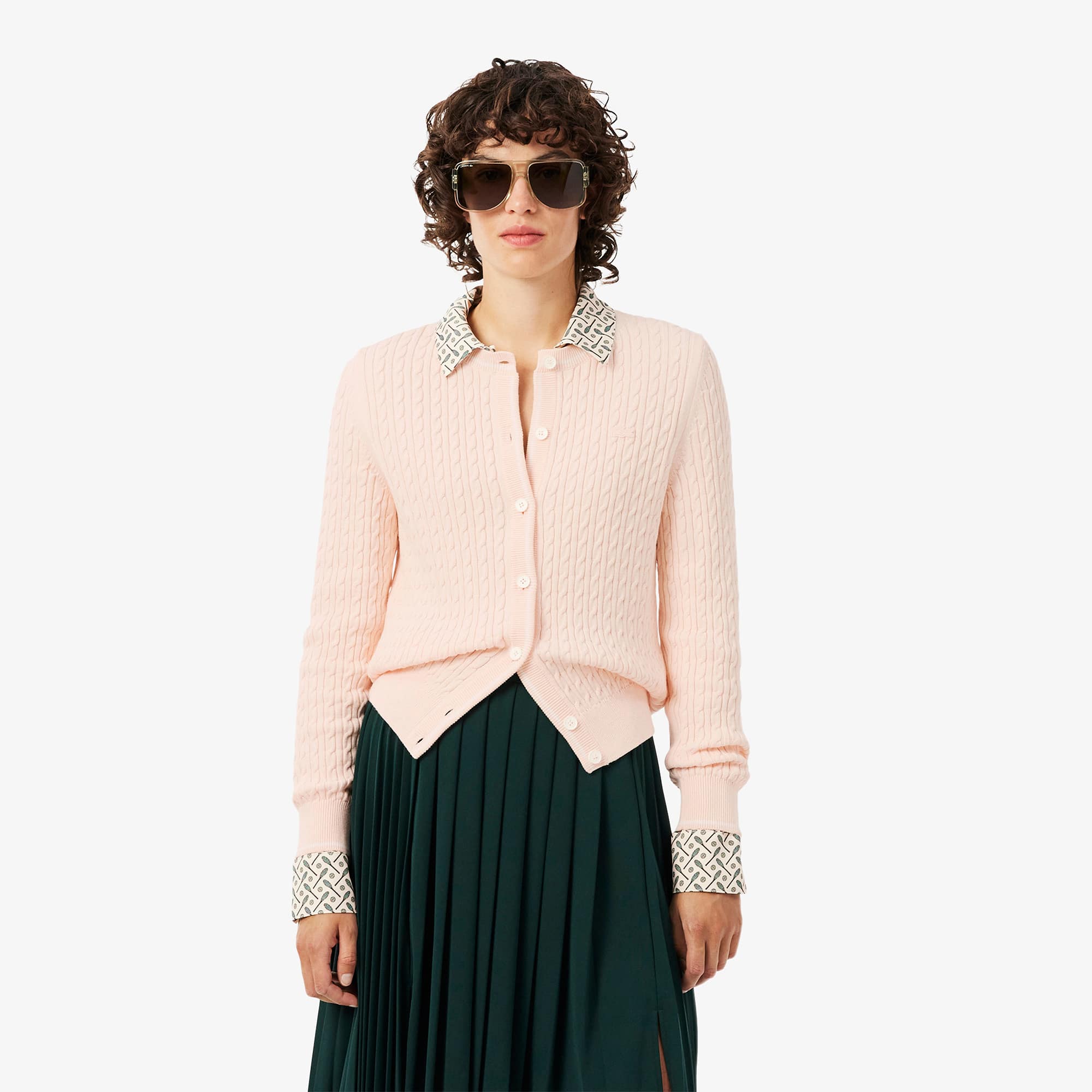 Striped Cable Knit Cardigan - Women's Knitwear - New In 2026 | Lacoste