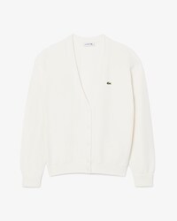 V Neck Moss Stitch Cotton Cardigan