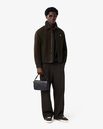 Monogram Leather Flap Close Satchel