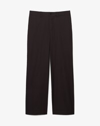 Straight Fit Striped Cotton Suit Pants
