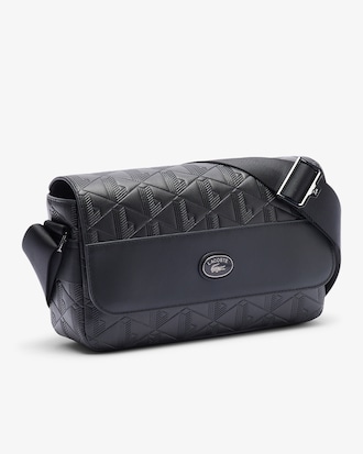 Monogram Leather Flap Close Satchel