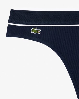 Ribbed Cotton String Briefs