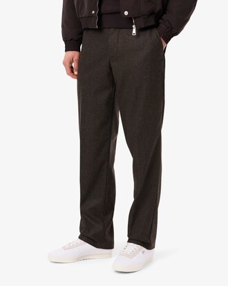Straight Fit Chevron Wool Pants