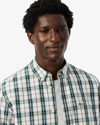 Regular Fit Poplin Plaid Shirt