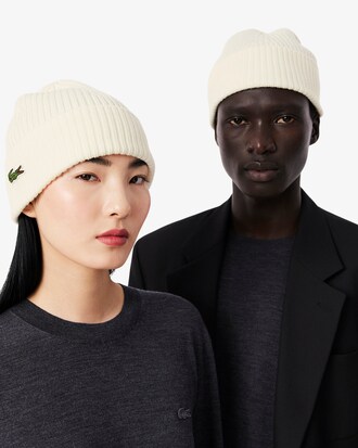 Rib Knit Brushed Wool Beanie