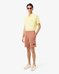 Washed Effect Cotton Fleece Shorts