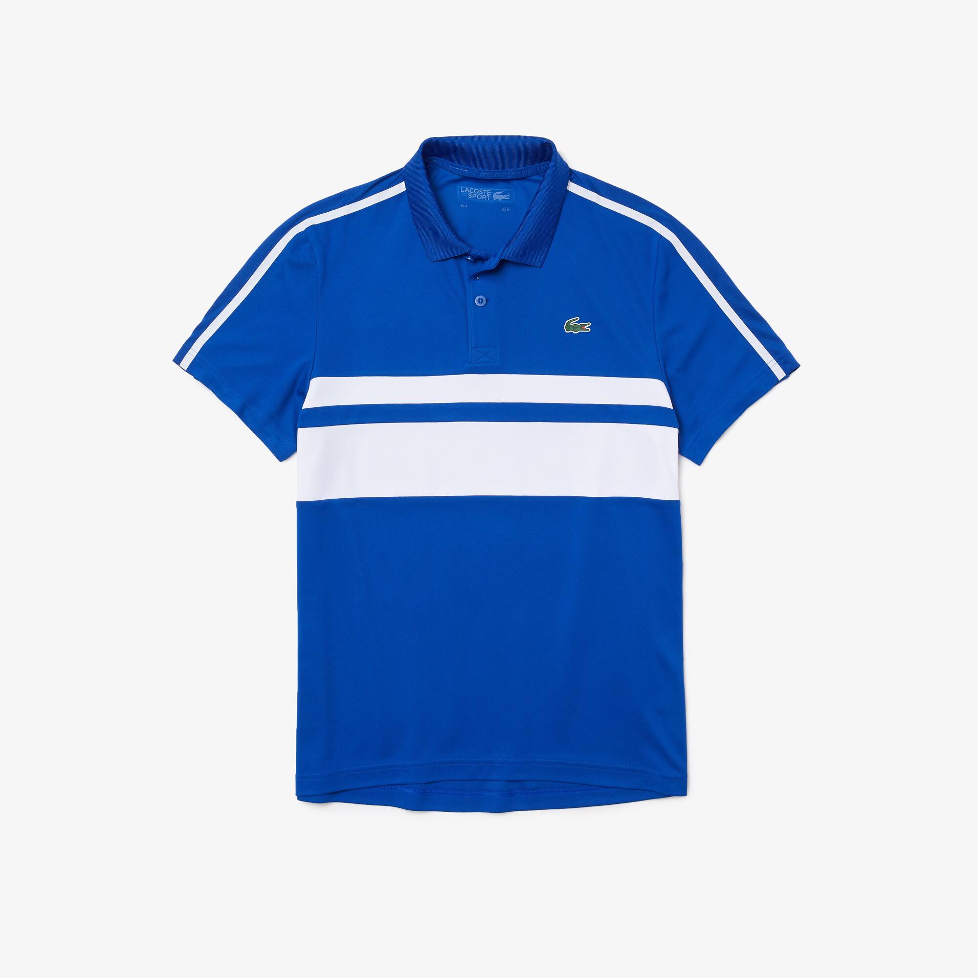 Mens Lacoste Sport Breathable Resistant Pique Polo in Blue