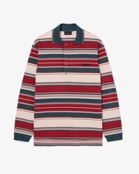 Runway Loose Fit Striped Piqu&eacute; Polo Shirt