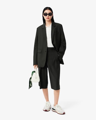 Oversized Long Wide Fit Pleat Bermuda Shorts