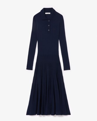 Long Sleeved Ribbed Wool Dress